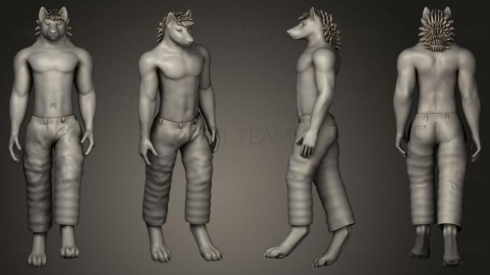 3D model Anthro Wolf25 (STL)